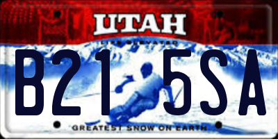 UT license plate B215SA