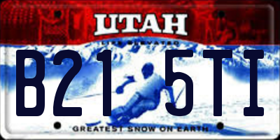 UT license plate B215TI