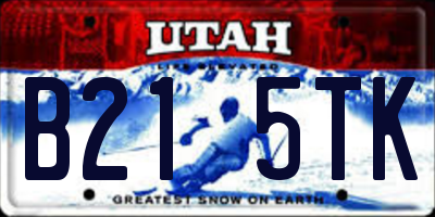 UT license plate B215TK