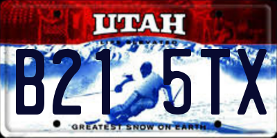 UT license plate B215TX