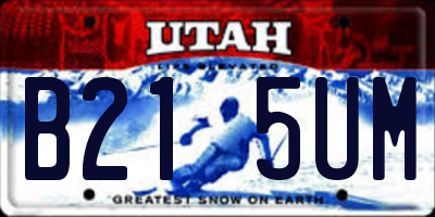 UT license plate B215UM