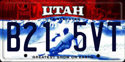 UT license plate B215VT