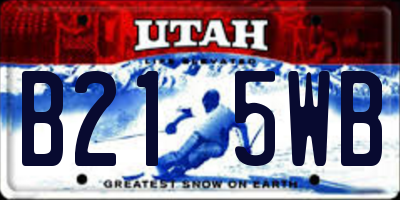 UT license plate B215WB