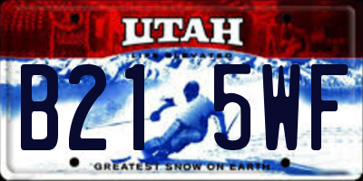 UT license plate B215WF