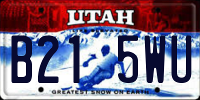 UT license plate B215WU