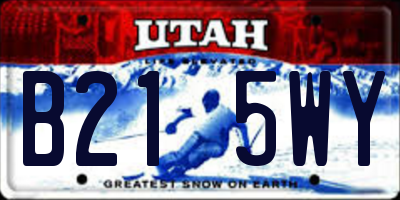 UT license plate B215WY
