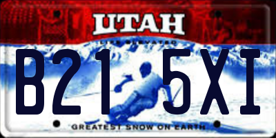 UT license plate B215XI