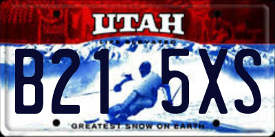 UT license plate B215XS