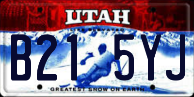 UT license plate B215YJ