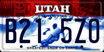 UT license plate B215ZO