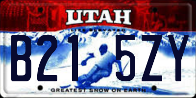 UT license plate B215ZY