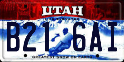 UT license plate B216AI