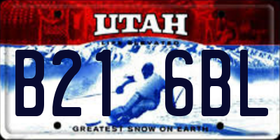 UT license plate B216BL