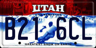 UT license plate B216CL