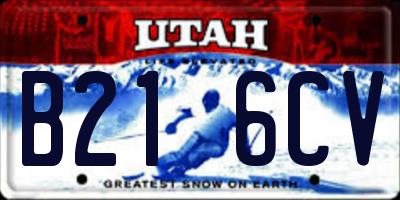 UT license plate B216CV