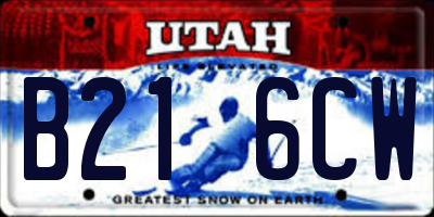 UT license plate B216CW
