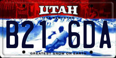 UT license plate B216DA