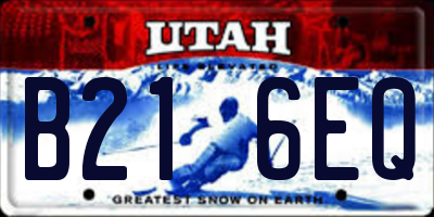 UT license plate B216EQ