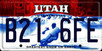 UT license plate B216FE