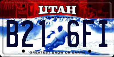 UT license plate B216FI
