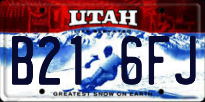 UT license plate B216FJ