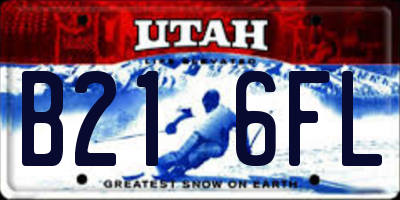 UT license plate B216FL