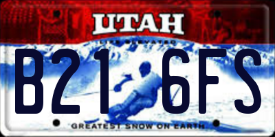 UT license plate B216FS