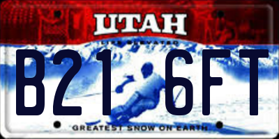 UT license plate B216FT
