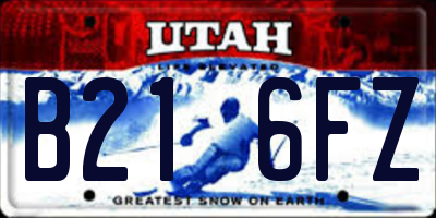 UT license plate B216FZ