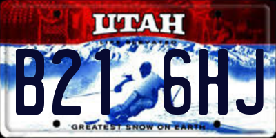 UT license plate B216HJ