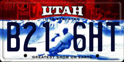 UT license plate B216HT