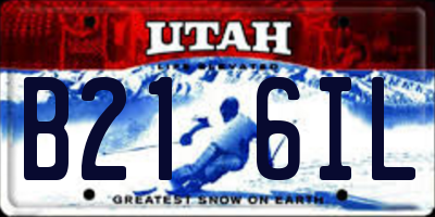 UT license plate B216IL