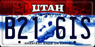 UT license plate B216IS