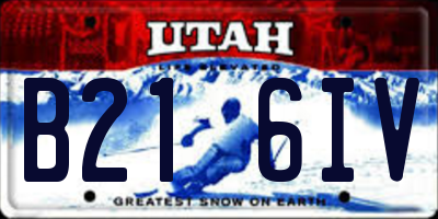 UT license plate B216IV