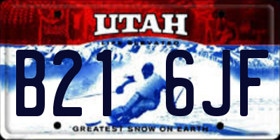 UT license plate B216JF