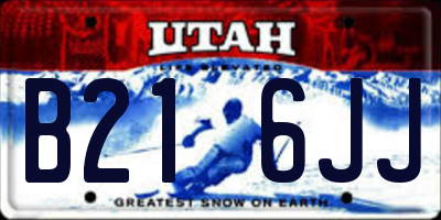 UT license plate B216JJ