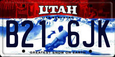 UT license plate B216JK