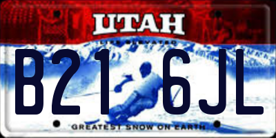 UT license plate B216JL
