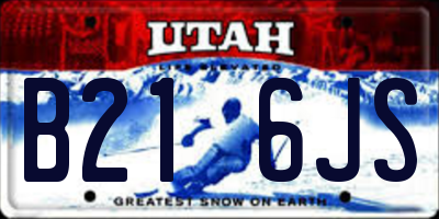 UT license plate B216JS