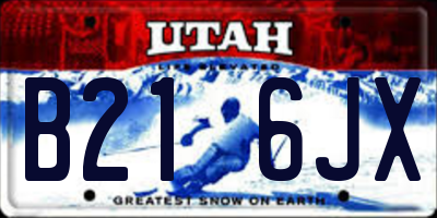 UT license plate B216JX