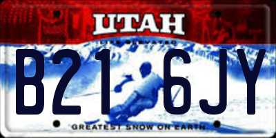 UT license plate B216JY