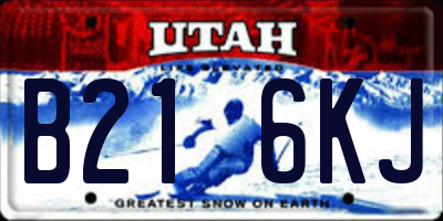 UT license plate B216KJ