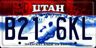 UT license plate B216KL