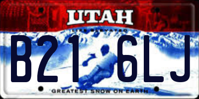 UT license plate B216LJ