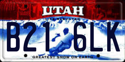 UT license plate B216LK