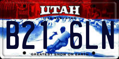 UT license plate B216LN