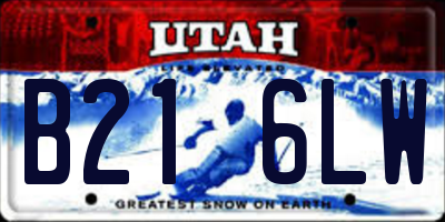 UT license plate B216LW