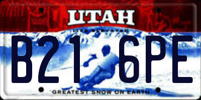UT license plate B216PE