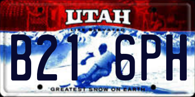 UT license plate B216PH