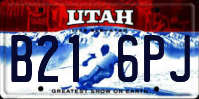 UT license plate B216PJ